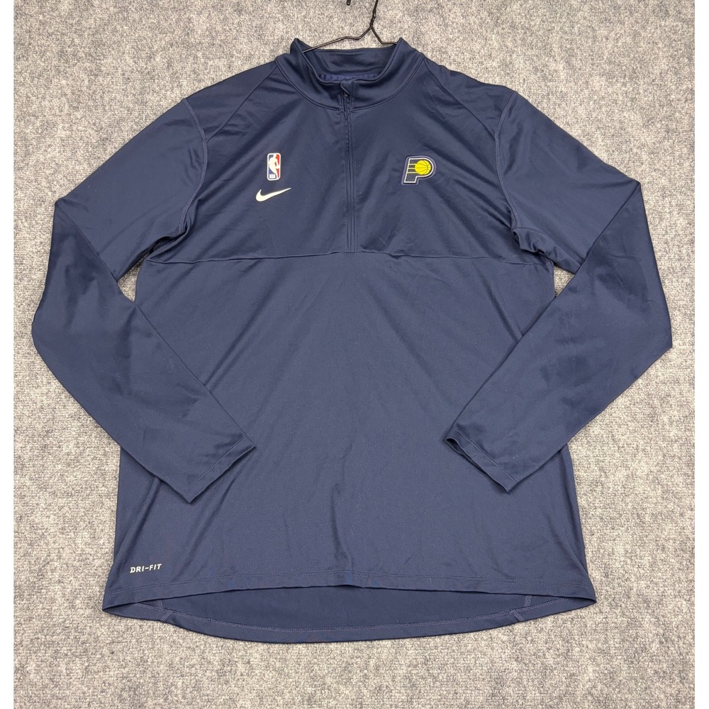 Nike Indiana Pacers NBA Dri-FIT Quarter Zip Pullover Navy Blue Mens XL Tall